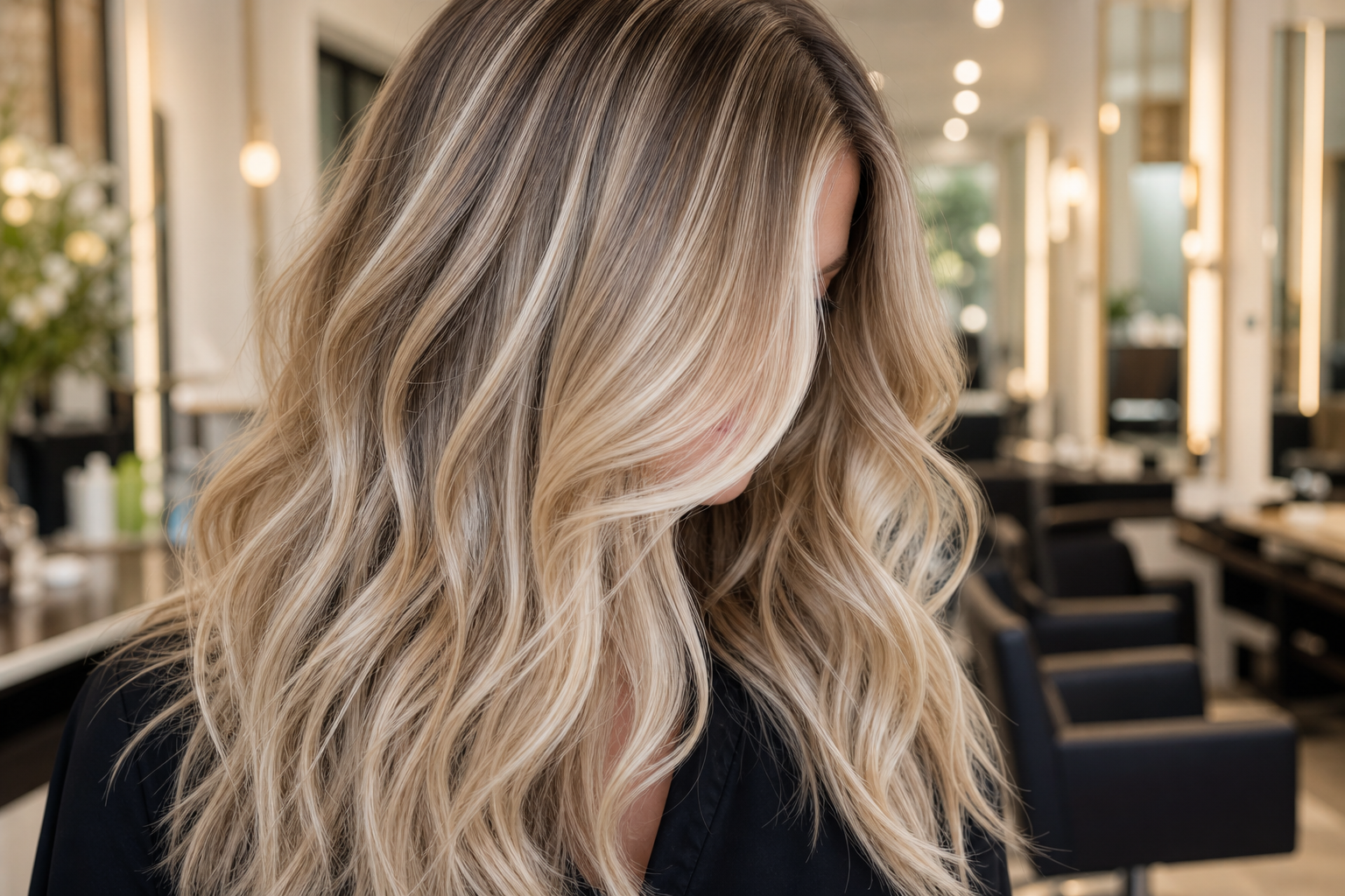 Dimensional blonde highlights